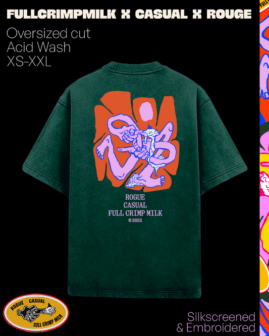 Full Crimp Milk x Casual.sg x Rogue" Tee - Oversized Fit Tee