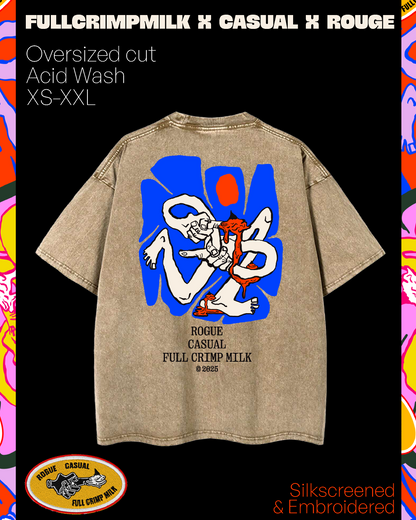 Full Crimp Milk x Casual.sg x Rogue" Tee - Oversized Fit Tee
