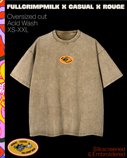 Full Crimp Milk x Casual.sg x Rogue" Tee - Oversized Fit Tee